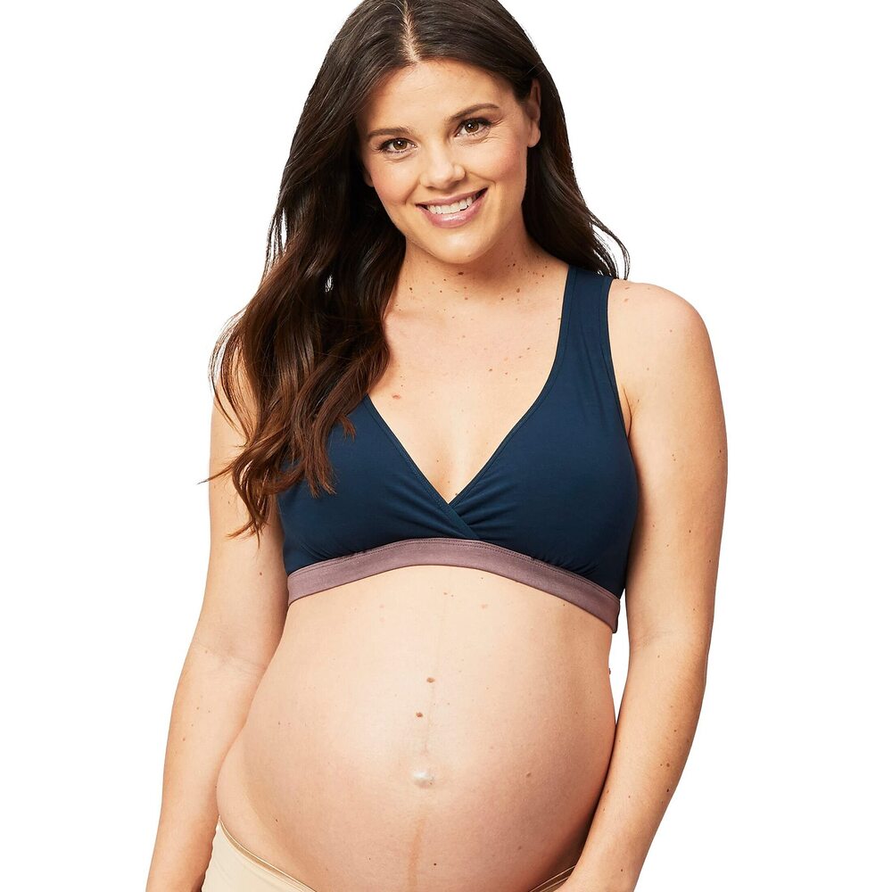 Cake Maternity Milk Nursing Sleep Bra, Wirefree Maternity Bra, Navy, X-Large